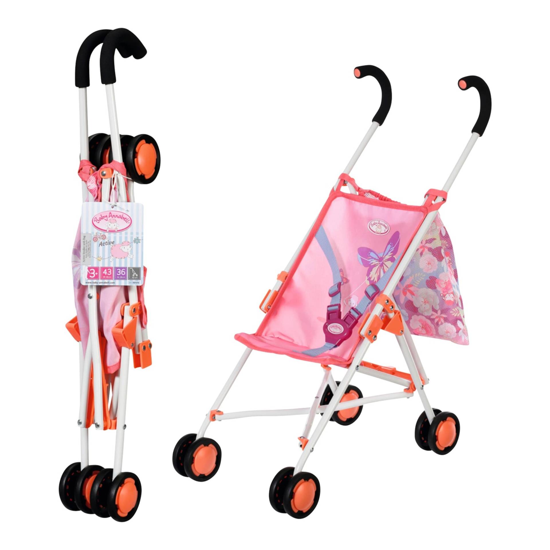 Zapf Creation Baby Annabell Puppenbuggy Active Stroller + Tasche von Zapf Creation