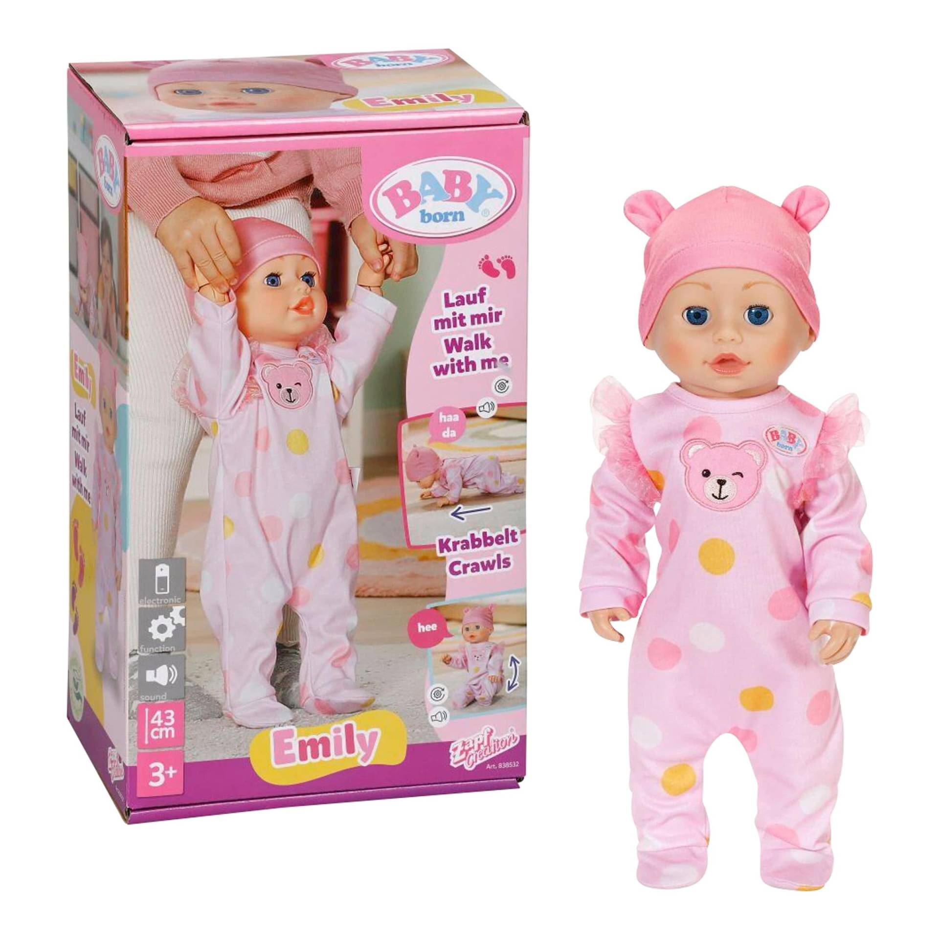 Zapf Creation Baby Born Puppe Emily Lauf mit mir 43 cm Zapf Creation Baby Born Puppe Emily Lauf mit mir 43 cm von Zapf Creation
