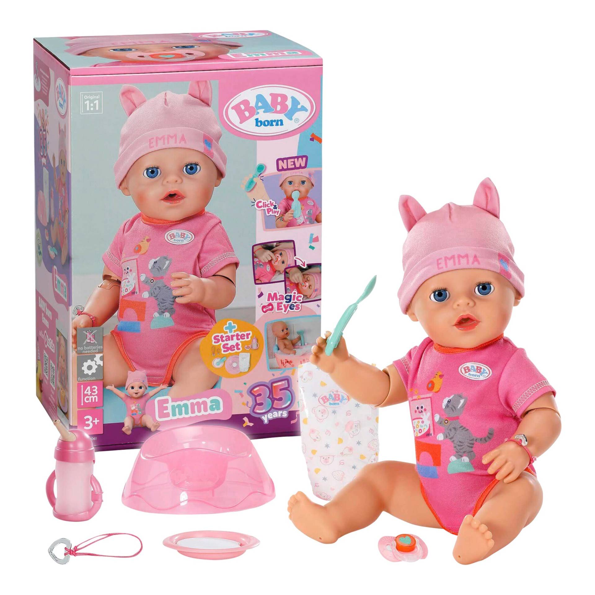 Zapf Creation Baby Born Puppe Emma Click & Play 43cm von Zapf Creation
