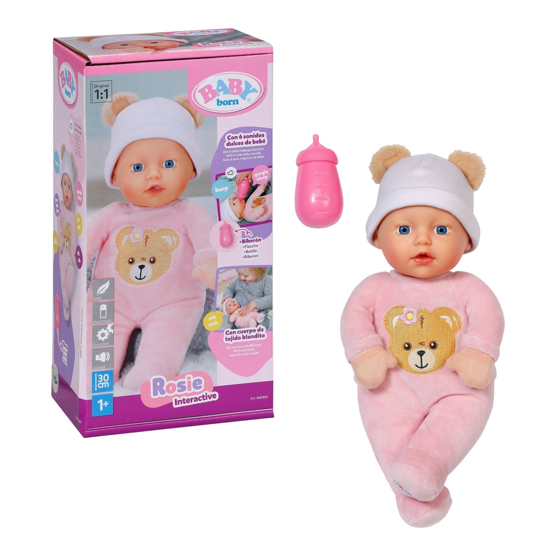 Zapf Creation Baby Born Puppe Rosie interaktiv 30cm von Zapf Creation