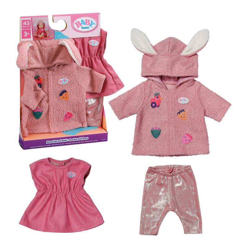 Zapf Creation Baby Born Puppen Outfit Mantel-Set mit Kleid 43cm von Zapf Creation