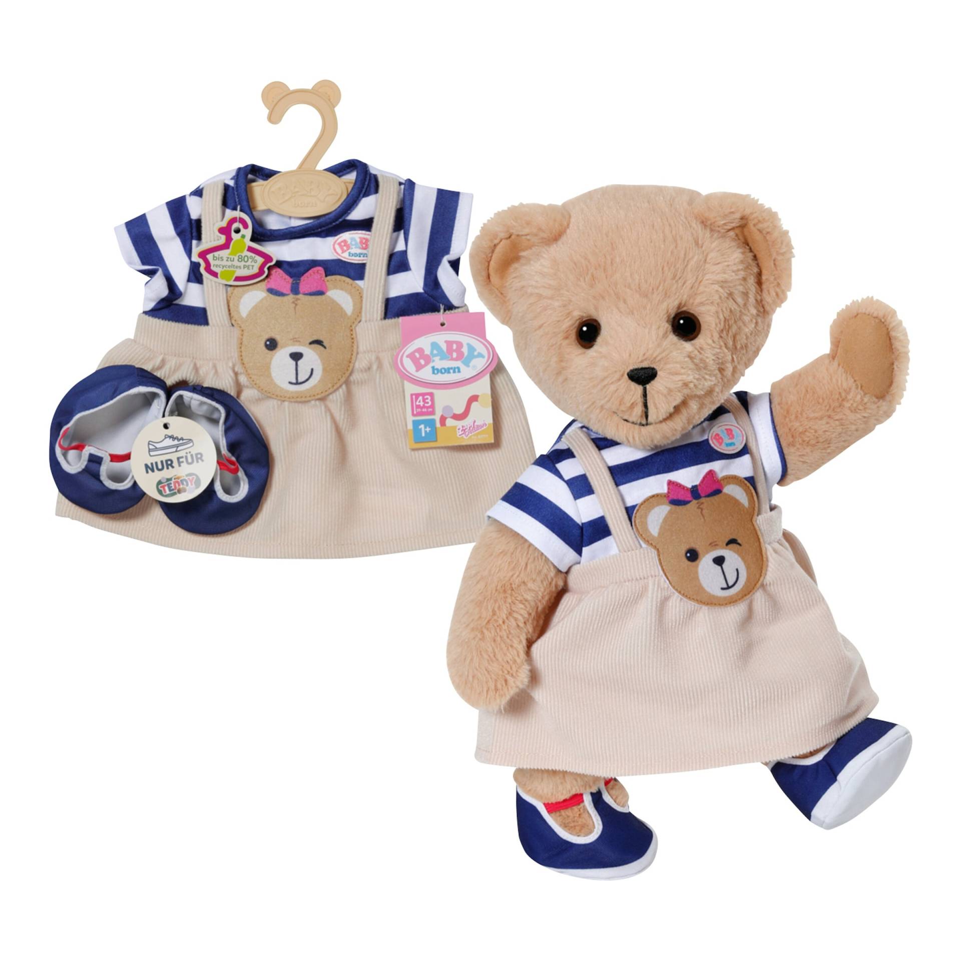 Zapf Creation Baby Born Puppen Outfit Teddy Kleid 43cm von Zapf Creation