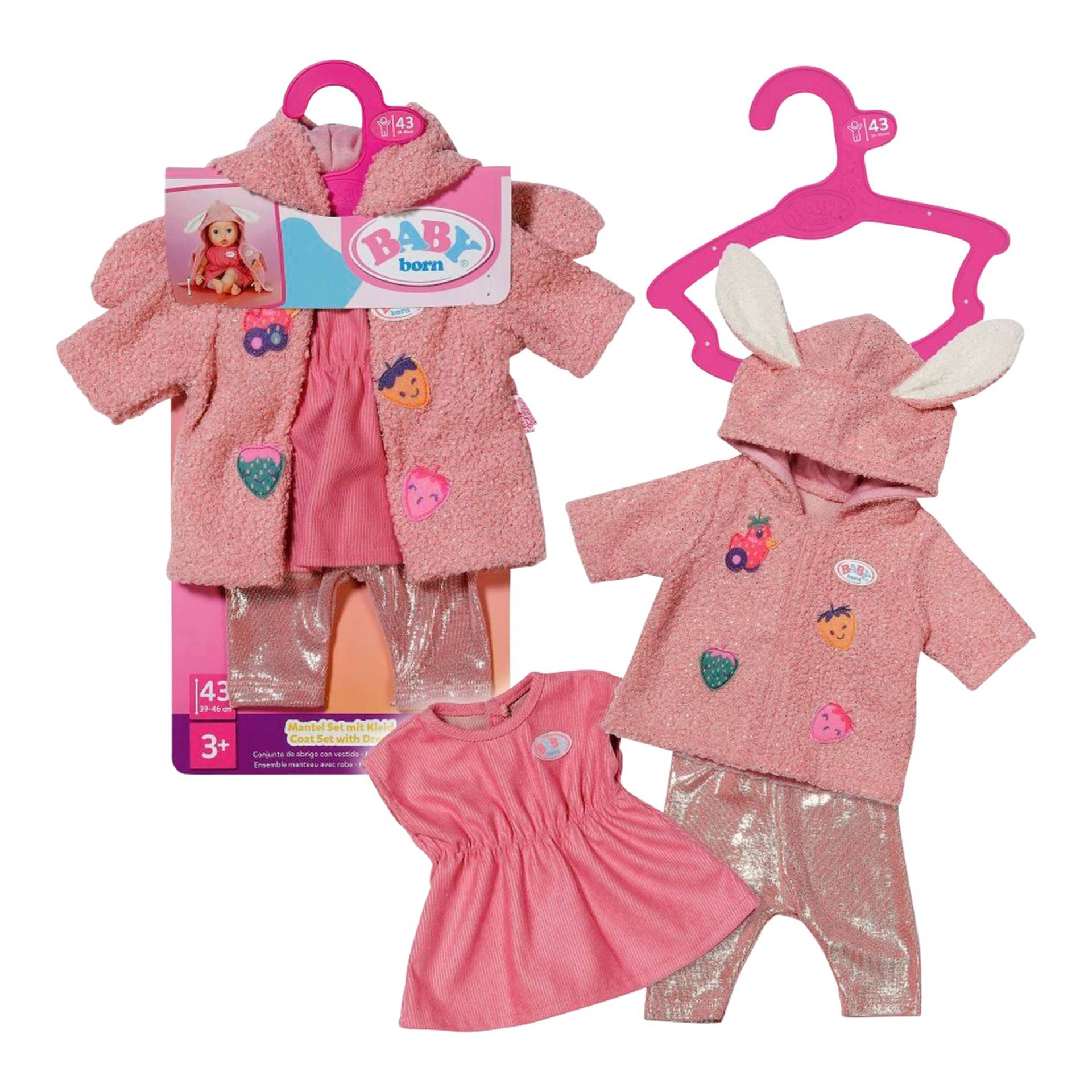 Zapf Creation Baby Born Puppen outfit Set Mantel mit Kleid 43 cm von Zapf Creation