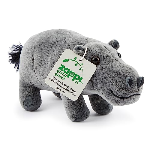 Zappi Co 100% recyceltes Plüschtier, Nilpferd (23cm Länge) Weiches, kuscheliges, umweltfreundliches Tiersammlung für Neugeborenes Kind Erstes Kind von Zappi Co