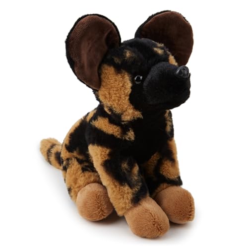 Zappi Co Afrikanischer Wildhund Plüschtier (35 cm Länge) - Farbenfrohes und weiches Wildtier-Plüsch, ideal für Abenteuerspiele von Kindern von Zappi Co