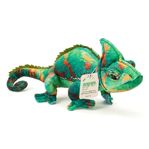 Zappi Co 100 % recyceltes Chamäleon-Plüschtier (42 cm Länge), perfekter Spielbegleiter für Kinder mit lebensechten Details mit Tiktok von Zappi Co