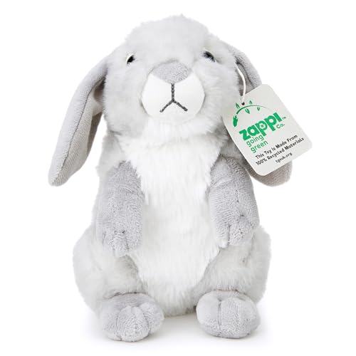 Zappi Co Grauer Hase Plüschspielzeug (20 cm Länge) - Eine charmante und kuschelige Ergänzung unserer Plüsch-Teddy-Safari-Kollektion von Zappi Co