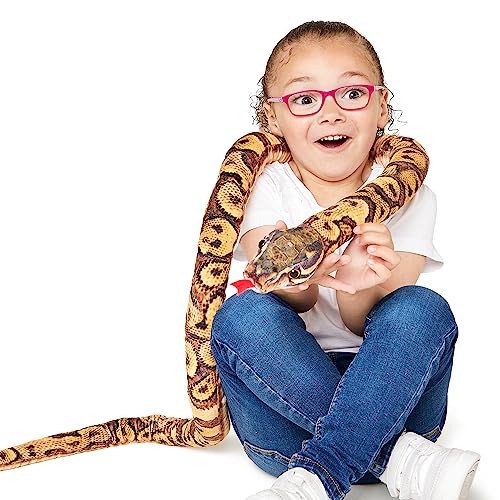 Zappi Co Kinder Gefülltes Weiches Kuscheliges Plüsch-Schlangenspielzeug - Teil der Safari-Tierkollektion, perfekt für Kinder (180 cm Länge) (Birmanischer Python) von Zappi Co