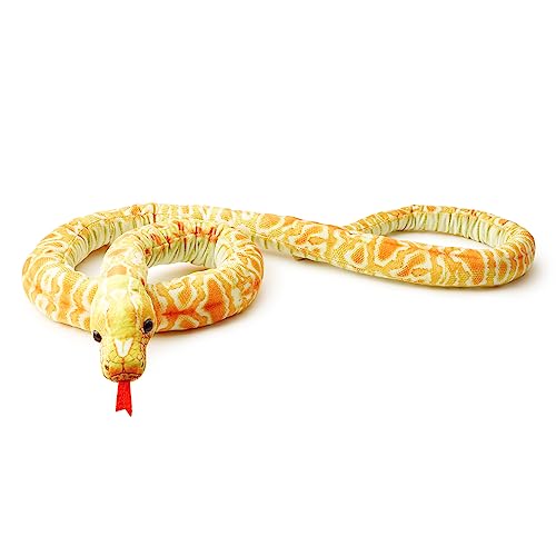 Zappi Co Kinder Gefülltes Weiches Kuscheliges Plüsch-Schlangenspielzeug - Teil der Safari-Tierkollektion, perfekt für Kinder (180 cm Länge) (Gelbe Maisnatter) von Zappi Co