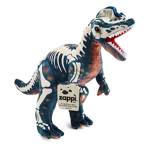 Zappi Co Kinder's Weiches Kuscheliges Plüschtier - Perfekte weiche Spielgefährten für Kinder im bedruckten Stil (30cm Länge) (Diloposaurus Dinosaurier) von Zappi Co