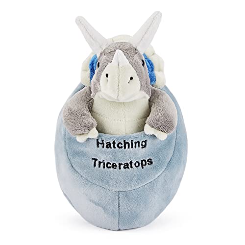 Zappi Co Plüschtier für Kinder, gefüllt, weich, kuschelig, Teil der Safari-Tier-Kollektion, perfekt für Kinder (15 cm Höhe) (Osterei, Triceratop-Dinosaurier) von Zappi Co