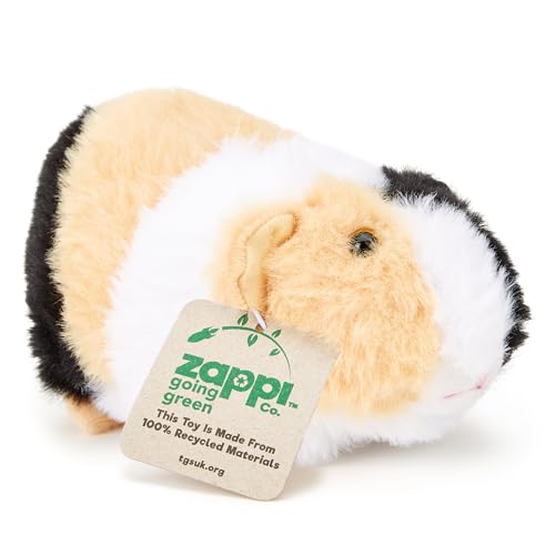 Zappi Co Meerschweinchen-Spielzeug aus 100 % recyceltem Plüsch, 15 cm lang, gefüllt, weich, kuschelig, umweltfreundlich, mehrfarbig, für Neugeborene von Zappi Co