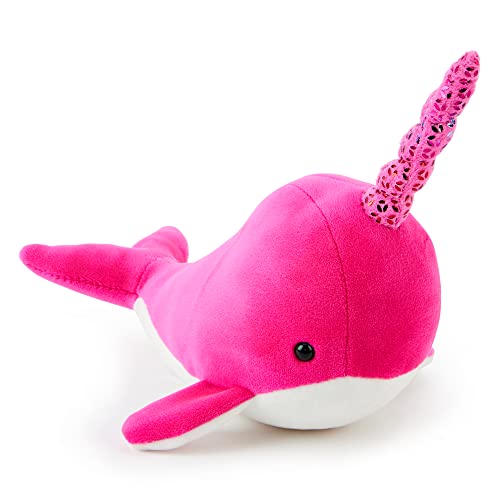 Zappi Co Rosa Narwal Plüschtier (15-17 cm) Safari Tiere Sammlung Plüsch Teddy Neugeborenes Kind Erstes Kind Kinder Plüsch Stofftier von Zappi Co