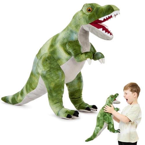 Zappi Co Weich gefülltes Kuscheltier für Kinder T-rex (Grün) Plüschtier (48-50 cm Höhe) Safari-Tiere Kollektion Plüschteddy Neugeborenes erstes Kind von Zappi Co