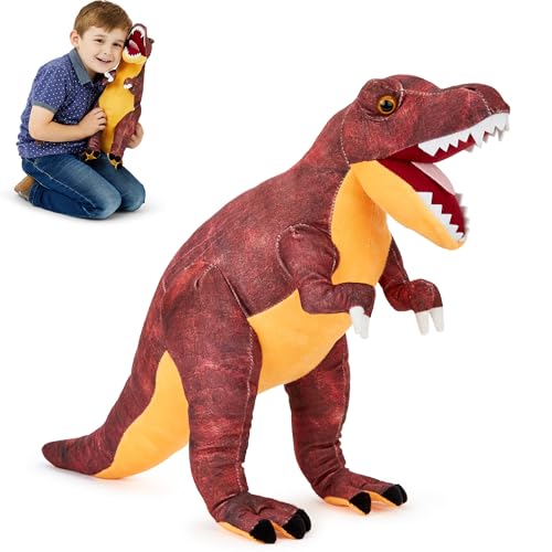 Zappi Co Weich gefülltes Kuscheltier für Kinder T-rex (Rot) Plüschtier (48-50 cm Höhe) Safari-Tiere Kollektion Plüschteddy Neugeborenes erstes Kind von Zappi Co