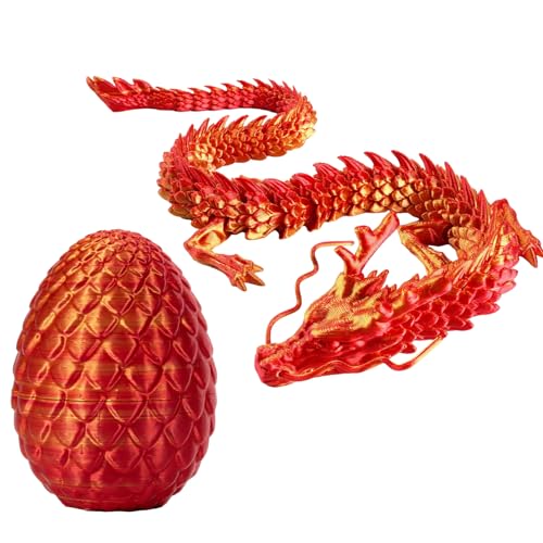 Zasdvn 3D Gedrucktes Drachenei Kristall Drachen Figur Dekor, Drachen Figuren Deko Überraschung Easter Mit Ei Drache Flexibles Drachenornament Für Mädchen Jungen Kinder Schreibtisch-Spielzeug von Zasdvn