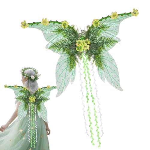Zasdvn Elfenflügel Für Erwachsene Frauen | Glitzernde Flügel Kostüm - Festdekoration für Halloween Karneval Weihnachten Partys Feste Feiertage von Zasdvn