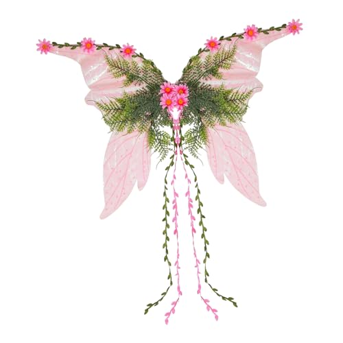 Zasdvn Elfenflügel Für Erwachsene Frauen | Glitzernde Flügel Kostüm | Partyzubehör Für Karneval Halloween Weihnachten Cosplay Gartenfest von Zasdvn