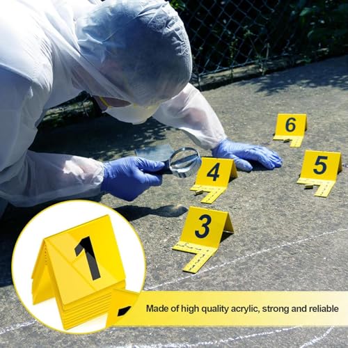 Zasdvn Requisiten,Wiederverwendbare Acryl Zahlenmarker | Acryl Nummernschild Streich 10 Teile Requisiten für Clue Spiel Halloween Party Erwachsene Zuhause von Zasdvn