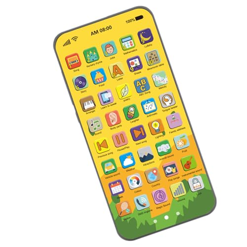 Zasdvn Simulations Handy Spielzeug | Touchscreen Lernspiele Mobiltelefon für Kinder | Leuchtend Interaktives Spiel Wiederaufladbar Reisegeeignet von Zasdvn