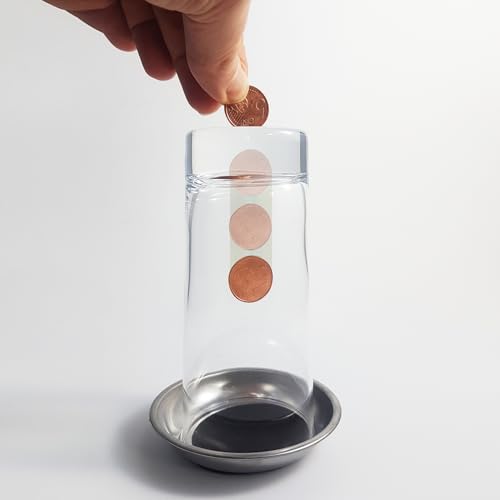 Coin Thru Glass - Münze durchdringt Glas Zaubertrick, Lassen Sie eine geliehene Münze den Boden eines Glases durchdringen, Zaubertricks und Zauberartikel ohne Magnete oder Klappen, Zaubern lernen von ProTriXX