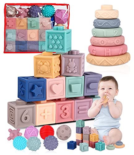 Zawaer Baby Montessori Spielzeug ab 1 Jahr, Baby Geschenk Junge, Silikon Sensorisches Spielzeug,zum Lernen und Zahnen - Baby Spielzeug 6 Monate- Baby Geschenk Mädchen von Zawaer
