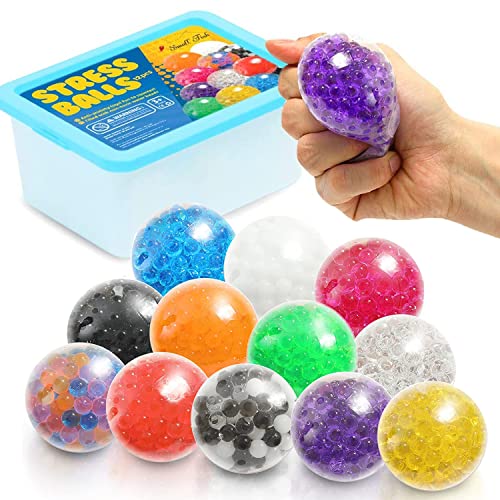 ZaxiDeel 12 Anti-Stressbälle zum Kneten, Bunte Quetschball mit Wasse Perlen für Dekompression, ADHS Erwachsene und Kindern ZaxiDeel 12 Anti-Stressbälle zum Kneten, Bunte Quetschball mit Wasse Perlen für Dekompression, ADHS Erwachsene und Kindern von ZaxiDeel