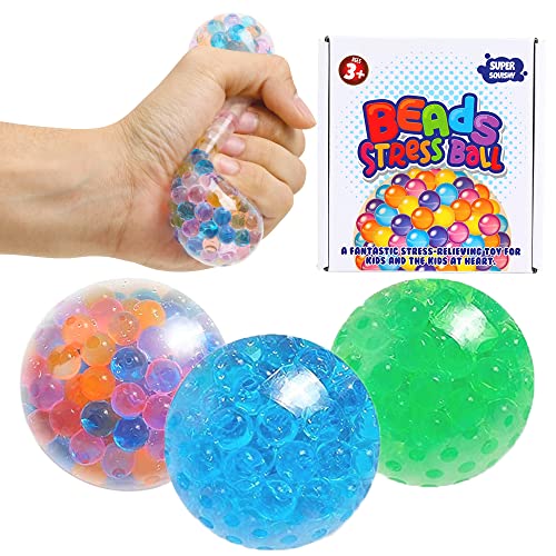 ZaxiDeel Antistressball 3 STK. Knautschball für Kinder und Erwachsene - Stressball zum Kneten, Knetball für Hände Therapie (Grün-Blau-Bunte) von ZaxiDeel