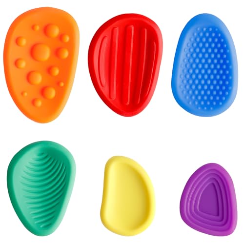 Zayin 6 Stück Stressabbau Sensorisches Stone Kinder Erwachsene Spielzeug texturiert Sorge Stein Studenten Preise Fidget Spielzeug für Autismus Stress Relief Weihnachten Strumpf Stuffer Geschenk von Zayin