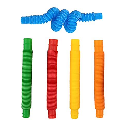 Zayin Mini-Pop-Röhrchen, sensorisches Spielzeug, leuchtendes Pop-Röhrchen, buntes Stretch-Pfeife, pädagogisches Kinderspielzeug, interessantes elastisches sensorisches - (pop Röhrchen*5) von Zayin