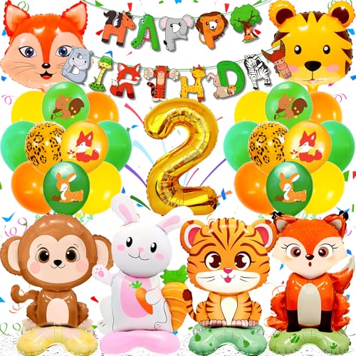 Zaztytoy - Waldtiere Geburtstag Deko 2 Jahre Kinder - XXL Folienballon Tiere mit Sockel, 3D Gigante Helium Ballons Tiere, Geeignet für Party Animals, Zoo Themen Kindergeburtstag Deko Zaztytoy - Waldtiere Geburtstag Deko 2 Jahre Kinder - XXL Folienballon Tiere mit Sockel, 3D Gigante Helium Ballons Tiere, Geeignet für Party Animals, Zoo Themen Kindergeburtstag Deko von Zaztytoy