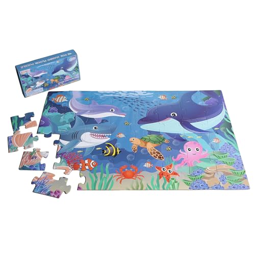 Unterwasser Ozean Boden Puzzle für Kinder, 48 Puzzlestücke für Kinder im Alter von 3-5 Jahren, Vorschule Lernspielzeug für Kleinkinder und Geschenke für Kinder im Alter von 4-8 Jahren Unterwasser Ozean Boden Puzzle für Kinder, 48 Puzzlestücke für Kinder im Alter von 3-5 Jahren, Vorschule Lernspielzeug für Kleinkinder und Geschenke für Kinder im Alter von 4-8 Jahren von ZazzyKid