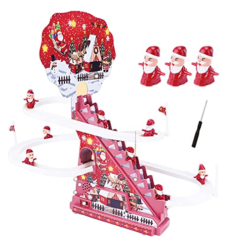 Elektrisches Weihnachtsmann-Spielzeug zum Treppensteigen | Verspielte Achterbahn, Santa Race Track Set mit Blinklichtern | Pädagogische Geschenke für Kinder Zceplem von Zceplem