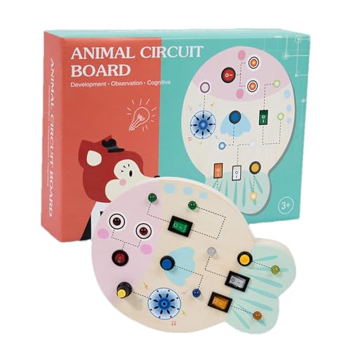 Montessori Sensory Board, Fidget Board - Montessori-Sensortafel mit LED-Licht - Lernspielzeug aus Holz zur Verbesserung der frühen Feinmotorik, sensorisches Spielzeug für Jungen und Mädchen von Zceplem