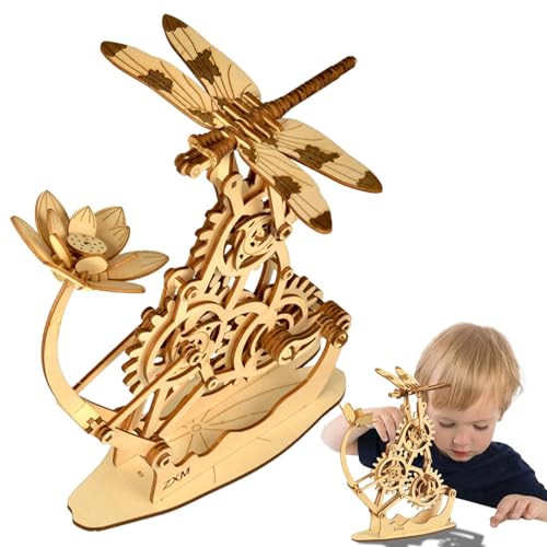 Zceplem 3D-Holzpuzzles für Kinder,Holz-3D-Puzzles für Erwachsene,Kreatives Libellen-Bauset | Brainteaser-Puzzle-Set mit 158 ​​Teilen, mechanische Modell-Puzzle-Sets für Erwachsene, Hobbys, Spielzeug von Zceplem