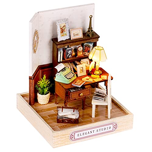 Zceplem -Hausbausatz | Puppenhaus aus Holz - DIY Miniatur Puppenhaus Kit Kabine, Puppenhäuser für kleine Mädchen, Kunsthandwerk und Miniaturen, Wohnkultur von Zceplem