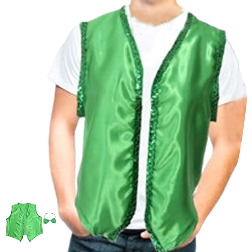 Zceplem St. Patrick's Day Kostüm-Set – St. Patricks Day Weste – Urlaubskostüme, Party-Outfits für Damen und Herren, perfekt für St. Patrick's Day Dekorationen und Partyzubehör von Zceplem