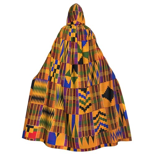 Zcmkjlg Afrikanischer Tribal-Umhang mit ethnischer Textur, für Erwachsene, Halloween, Kapuzenumhang, Themenpartys, Umhang für Maskerade von Zcmkjlg