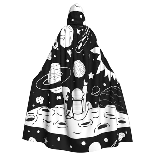 Zcmkjlg Astronauten-Druck, Erwachsenen-Umhang mit Kapuze, Themenpartys, Umhang für Maskerade von Zcmkjlg