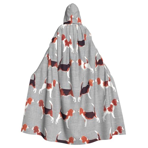 Zcmkjlg Beagle-Muster Druck Erwachsene Halloween Kapuzenumhang Themenpartys Umhang für Maskerade von Zcmkjlg