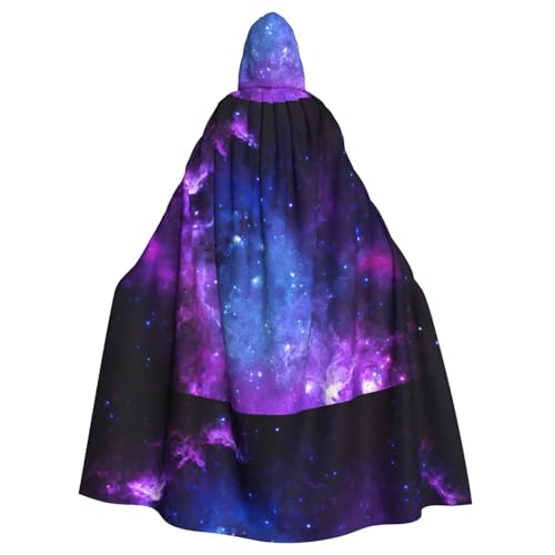 Zcmkjlg Blauer Galaxie-Druck, Erwachsenen-Umhang mit Kapuze, Themenpartys, Umhang für Maskerade von Zcmkjlg
