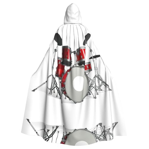Zcmkjlg Cooles Schlagzeug-Set für Erwachsene, Halloween-Umhang mit Kapuze, Motto-Party-Umhang für Maskerade von Zcmkjlg