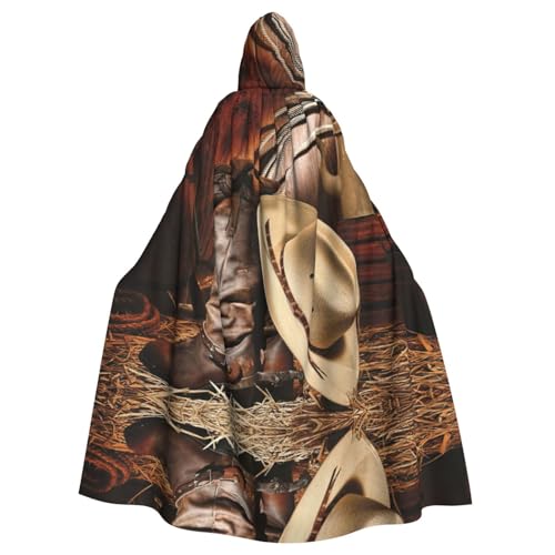 Zcmkjlg Cowboy-Umhang mit schwarzem Hut, Westernstiefel, bedruckt, für Erwachsene, Halloween, Kapuzenumhang, Themenpartys, Umhang für Maskerade Zcmkjlg Cowboy-Umhang mit schwarzem Hut, Westernstiefel, bedruckt, für Erwachsene, Halloween, Kapuzenumhang, Themenpartys, Umhang für Maskerade von Zcmkjlg