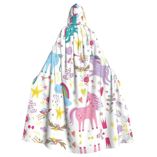 Zcmkjlg Einhorn-Umhang mit rosa Aufdruck, für Erwachsene, Halloween, Themenpartys, Umhang für Maskerade Zcmkjlg Einhorn-Umhang mit rosa Aufdruck, für Erwachsene, Halloween, Themenpartys, Umhang für Maskerade von Zcmkjlg