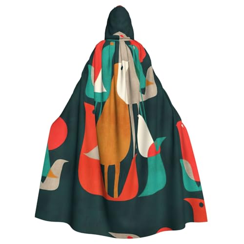 Zcmkjlg Flock Of Birds Printing Adult Halloween Hooded Cloak, Theme Parties Cloak For Maskerade von Zcmkjlg