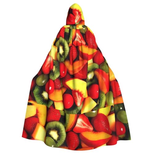 Zcmkjlg Frisches Obst und Gemüse Druck Erwachsene Halloween Kapuzenumhang Themenpartys Umhang für Maskerade von Zcmkjlg