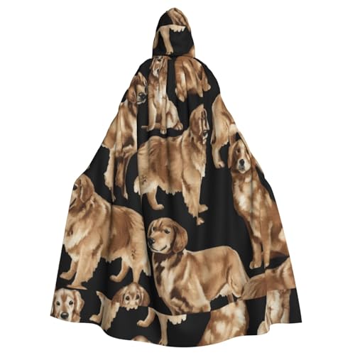 Zcmkjlg Golden Retrievers Druck Erwachsene Halloween Kapuzenumhang Themenpartys Umhang für Maskerade von Zcmkjlg