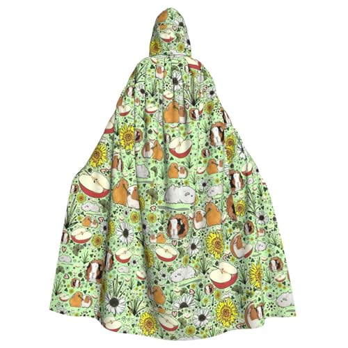 Zcmkjlg Halloween-Kapuzenumhang mit Meerschweinchen-Druck, für Themenpartys, Maskerade von Zcmkjlg