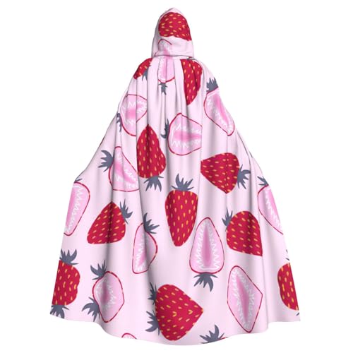 Zcmkjlg Halloween-Umhang mit Erdbeermuster, Kapuzenumhang, Themenpartys, Umhang für Maskerade Zcmkjlg Halloween-Umhang mit Erdbeermuster, Kapuzenumhang, Themenpartys, Umhang für Maskerade von Zcmkjlg