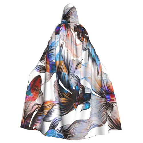 Zcmkjlg Halloween-Umhang mit Fischdruck, für Themenpartys, Maskerade Zcmkjlg Halloween-Umhang mit Fischdruck, für Themenpartys, Maskerade von Zcmkjlg